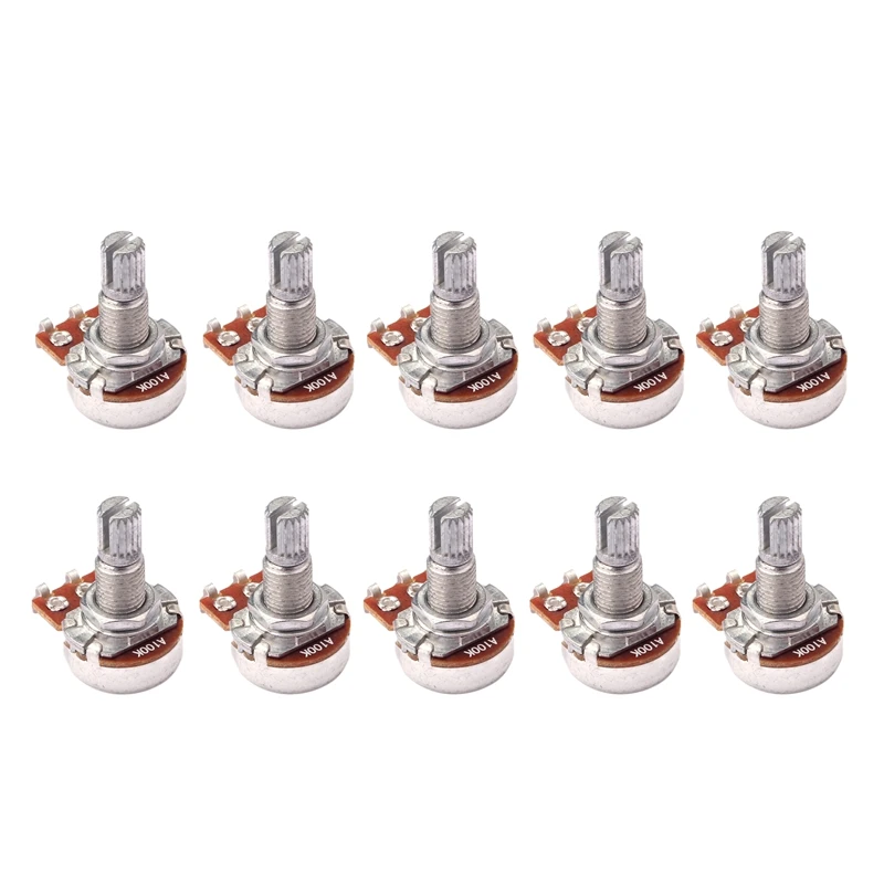 

10Pcs Guitar Bass Volume Tone Control Pots Potentiometer Switch A100K