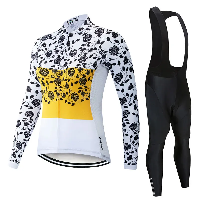 Женские велосипедные наборы с длинным рукавом быстросохнущие костюмы для