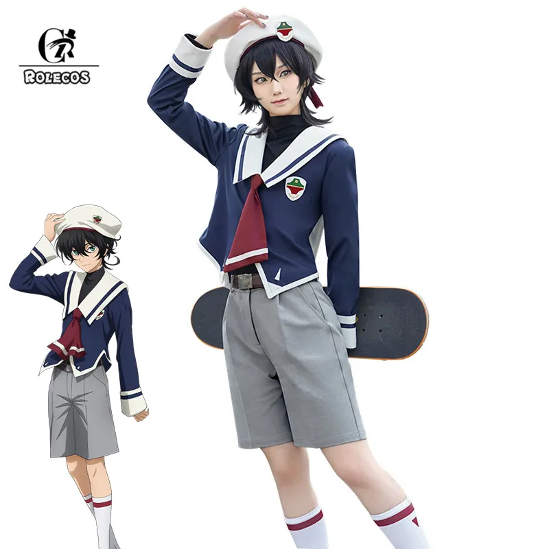 

ROLECOS Anime SK8 The Infinity Miya Chinen Cosplay Costume Miya Chinen Cosplay Costume Men Uniform Tie Outfits Full Set Tail