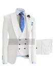 Мужская Западная облегающая шаль Thorndike с отложным воротником, белый официальный смокинг для выпускного вечера, Свадебный лучший мужской (Блейзер + жилет + брюки)