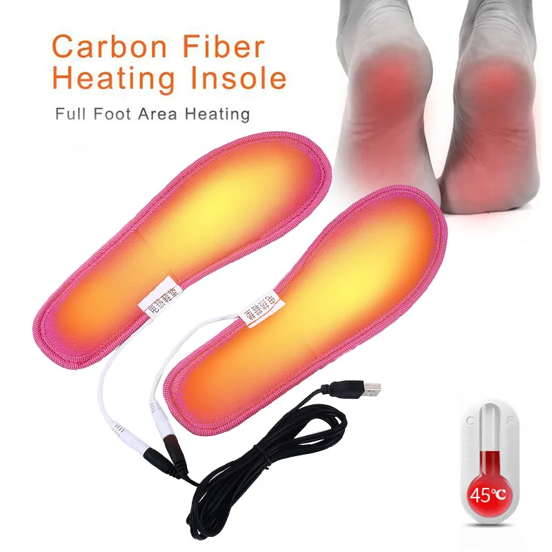 Розовые электрические стельки с подогревом USB для женщин обуви зимние теплые |