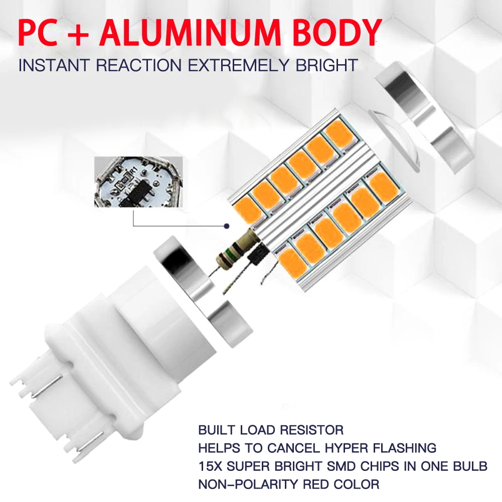 

10Pcs 3157 5730 33SMD LED Amber Car Auto Brake Turning Parking Reverse Lamp Bulb Tail Brake Stop Backup Reverse LED Light