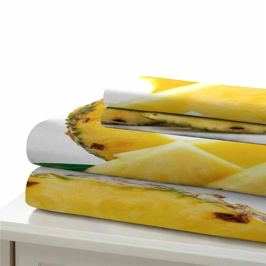 3D комплект постельного белья с принтом ананаса набор пододеяльников