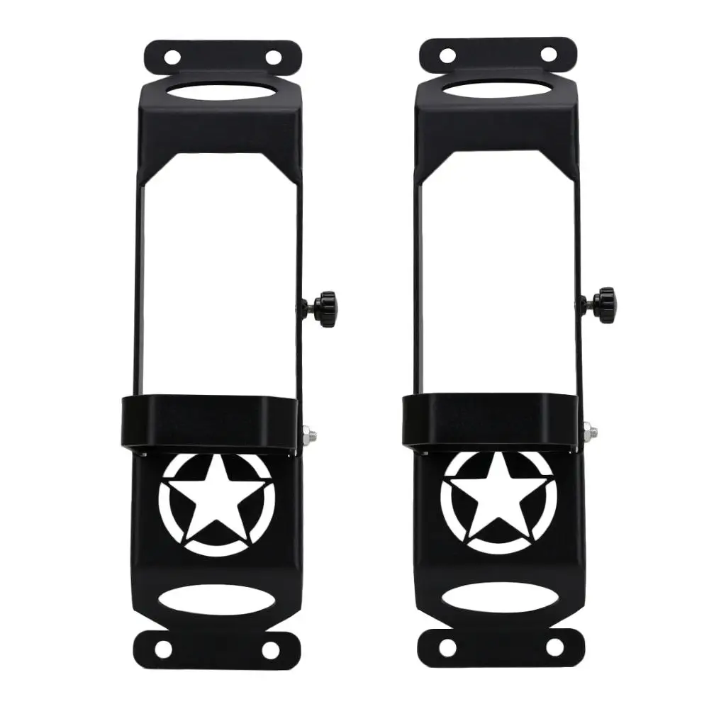 Black Стальные дверные петли для автомобиля Подножка педаль пластина Peg для Jeep Wrangler JK 2007- анти-ржавчины двери шаги скалолазание доска панель - Цвет: Black