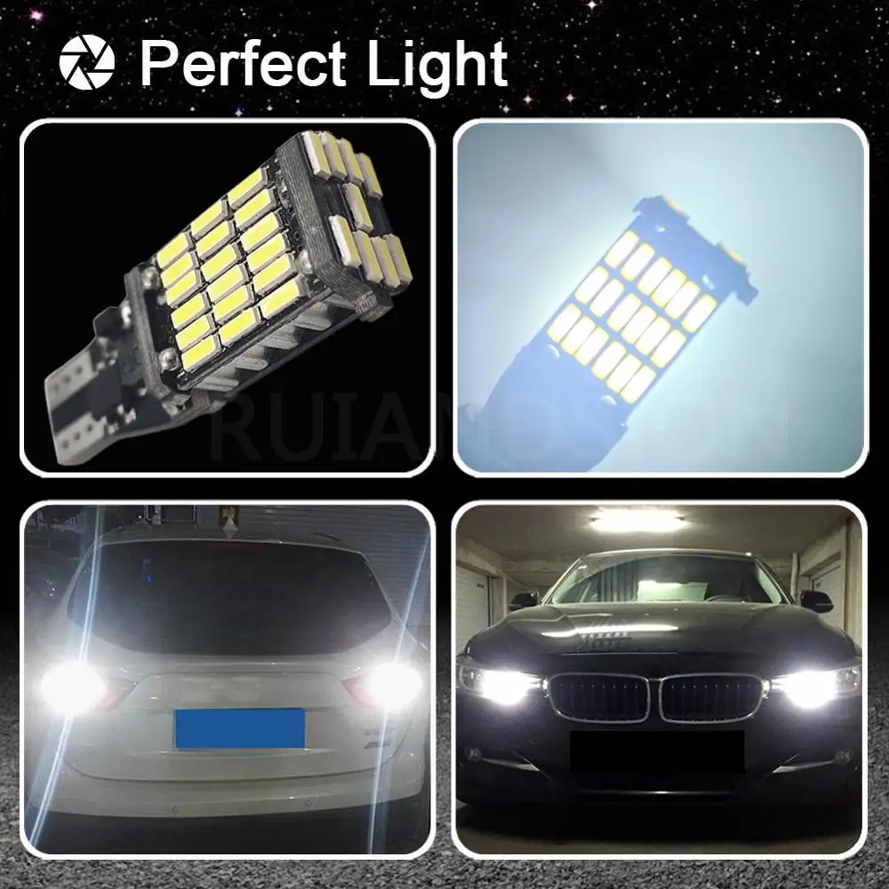 2 шт. 45smd Canbus T15 w16w автомобильный светильник с поворотным сигналом Автомобильный