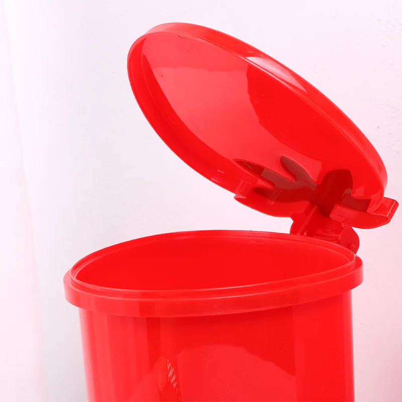 Маленькая настольная портативная пластиковая корзина для мусора с крышкой -