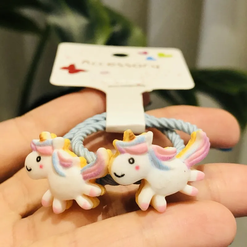 Резинки для волос Детские радужные с единорогом 2 шт. | Аксессуары одежды