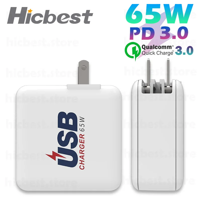 

Зарядное устройство сетевое с USB-портами и поддержкой быстрой зарядки, 65 Вт