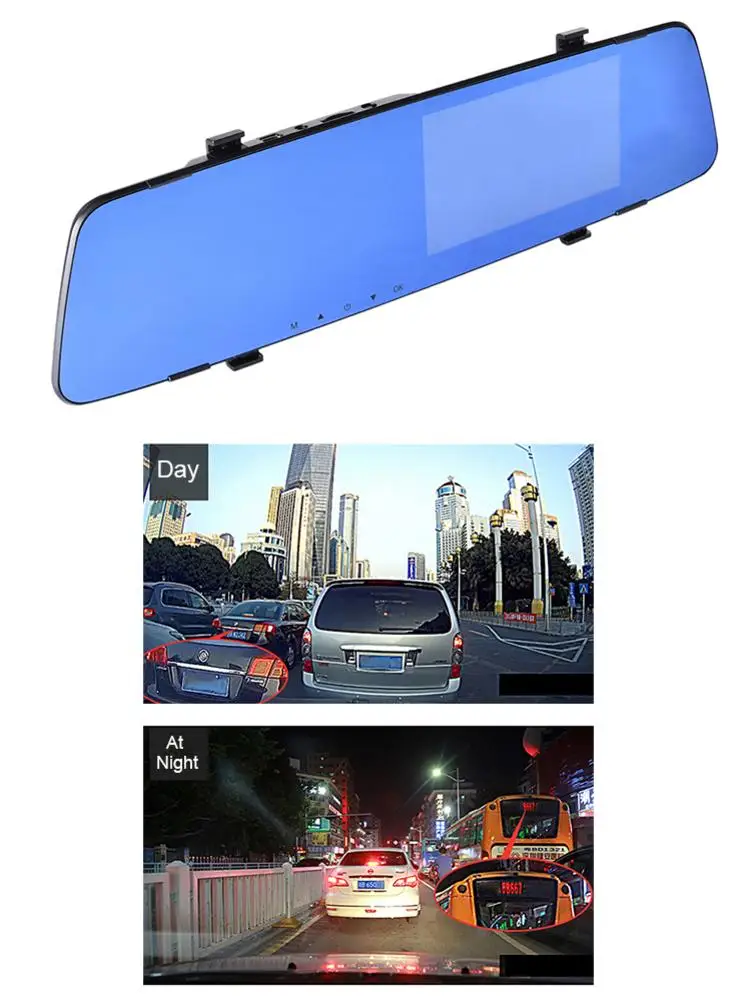 Dashcam 1080P зеркало заднего вида автомобиля Dvr 4,3 дюймов Full HD экран автомобиля вождения видео рекордер камера 140 градусов широкий угол