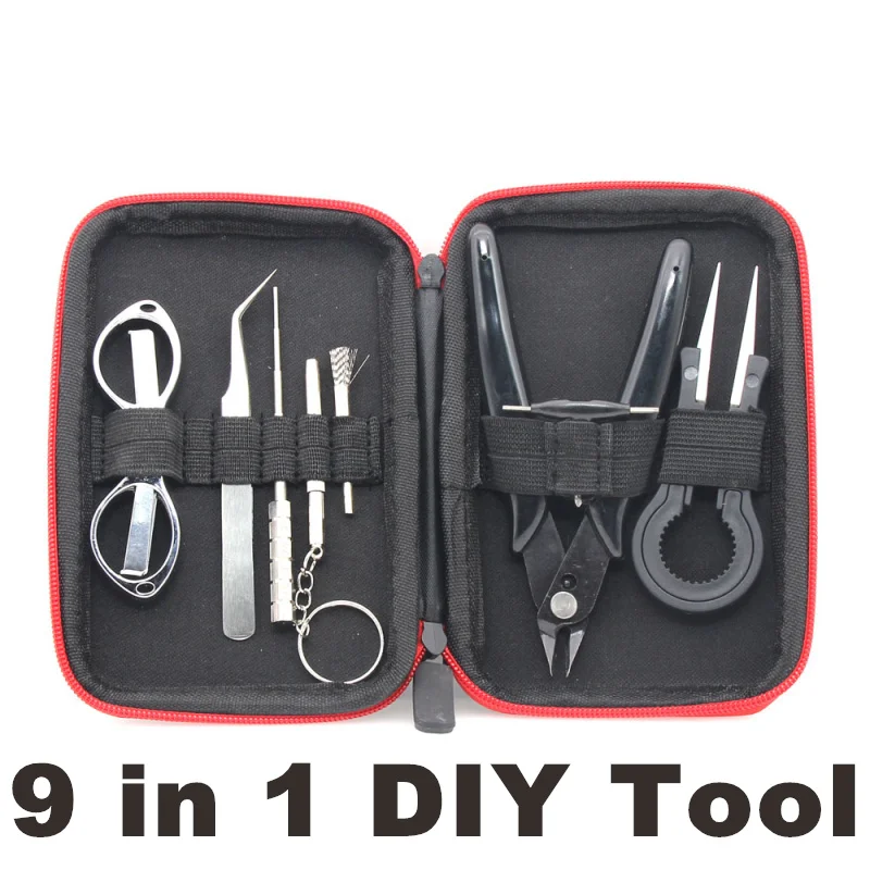 Cigarette Tool Kit DIY Cleaner Heaters For RDA RDTA RTA E Electronic Winding Coil Jig 9 in 1 Bag | Инструменты