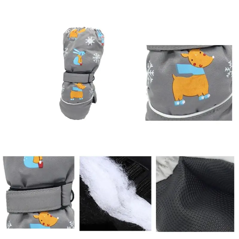 Детские зимние водонепроницаемые ветрозащитные длинные перчатки на манжетах с