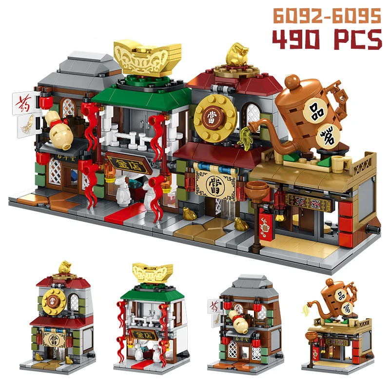 512 шт. город мини Street View строительные блоки для детей китайского магазина кирпича