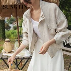 Женский жакет из льна и хлопка Sungtin, элегантный, в Корейском стиле, Повседневный, большого размера, на лето и весну, 2021