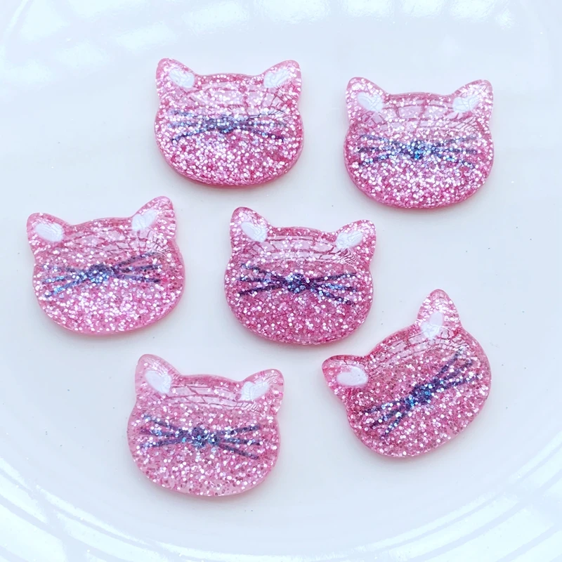 

10Pcs New Lovely Shiny Cat Flat Back Cabochon Scrapbooking Hair Bow Center Embellishments DIY Accessories