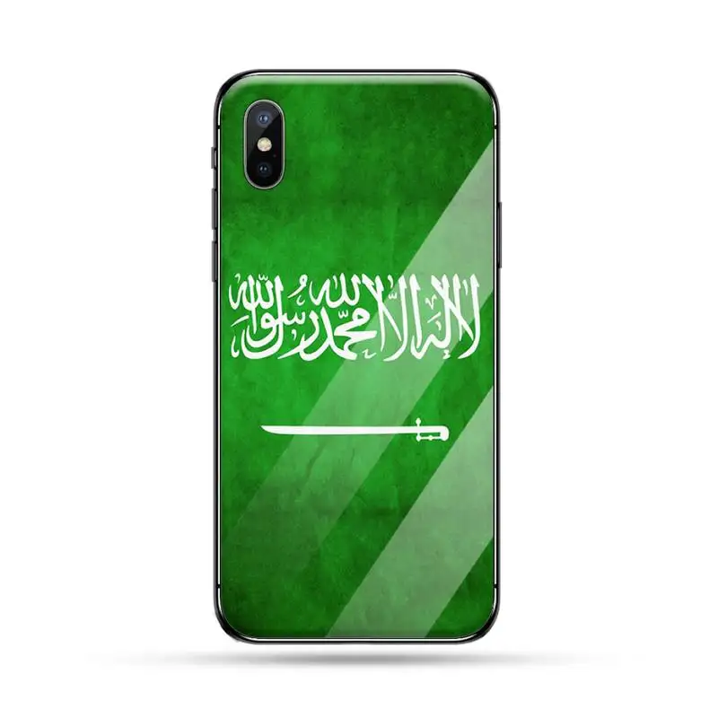 

Saudi Arabia flag fashion pattern Anti-fall mobile Phone Case Tempered glass For iphone 5C 6 6S 7 8 plus X XS XR 11 PRO MAX