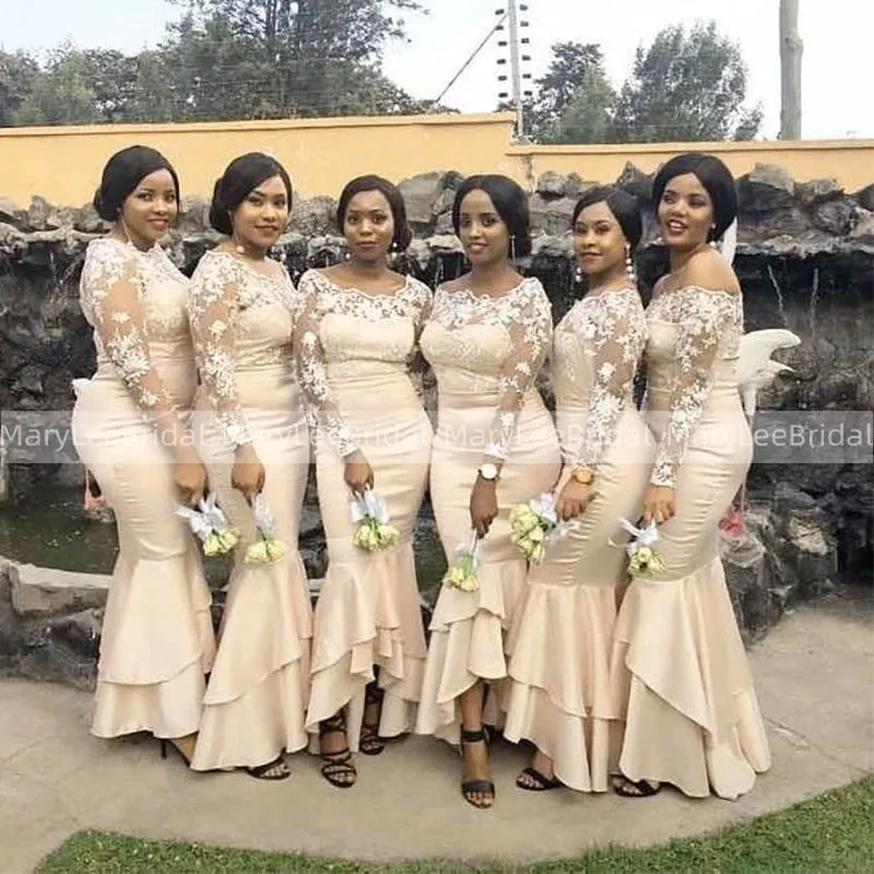 High Low Champagne Bridesmaid Dress 