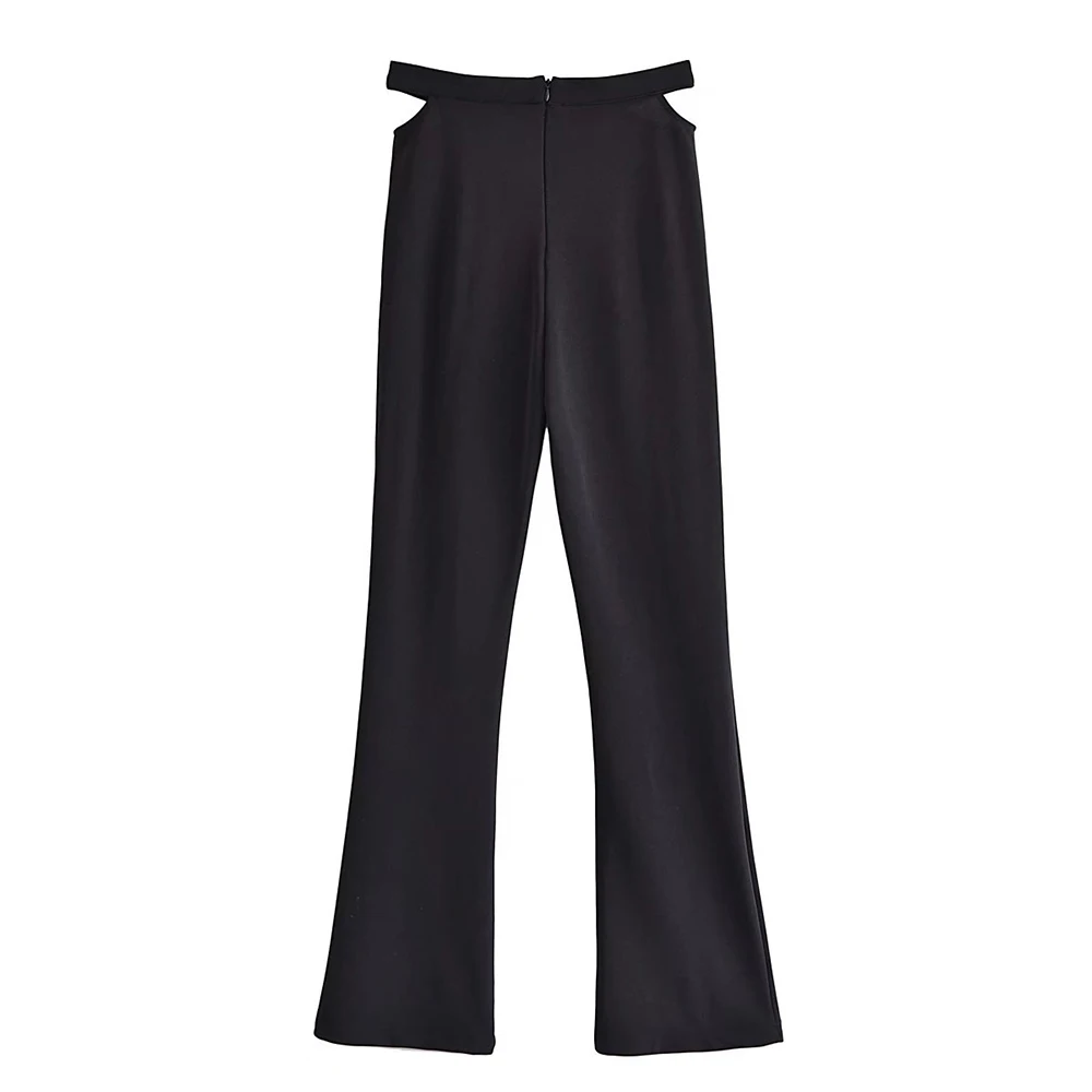 

2021 Women's Pants Chic Fashion Hollow Out Leggings Pants Vintage High Elastic Waist Female Trousers Streetwear Baggy Mujer