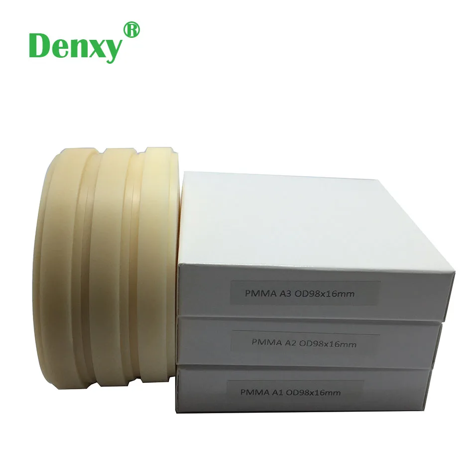 Denxy 5pcs Dental PMMA Blocks Pmma milling discs Dental Material lab for Make Temporary Bridge Dental Restorations Resin block