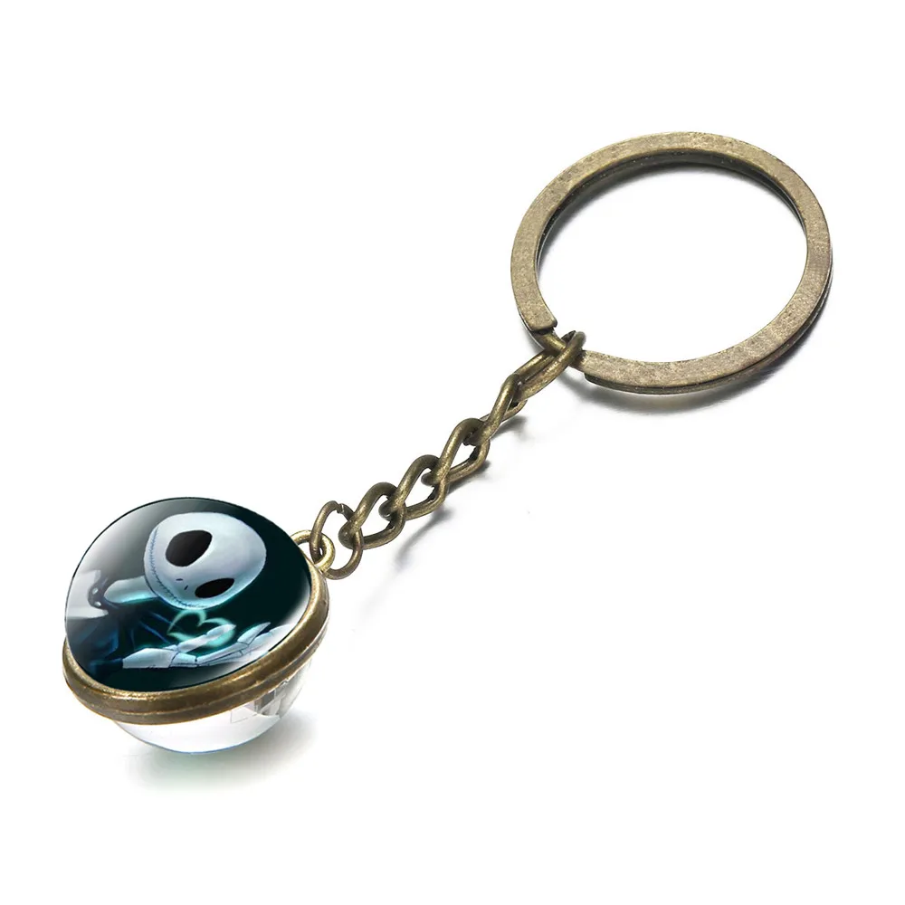 Двухсторонний стеклянный Брелок Jack Skellington and особенности аниме Кошмар перед