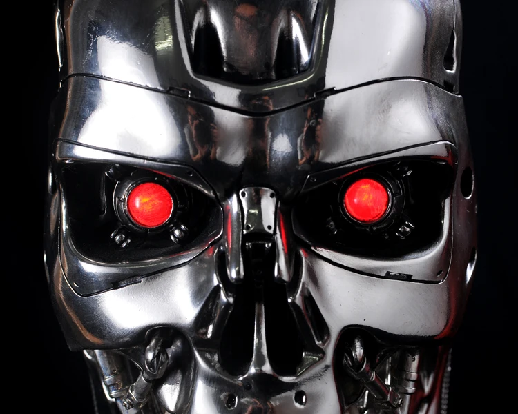 Terminator Arnold T2 T800 Endoskeleton Skull Resin Statue Life Sized Bust LED | Игрушки и хобби
