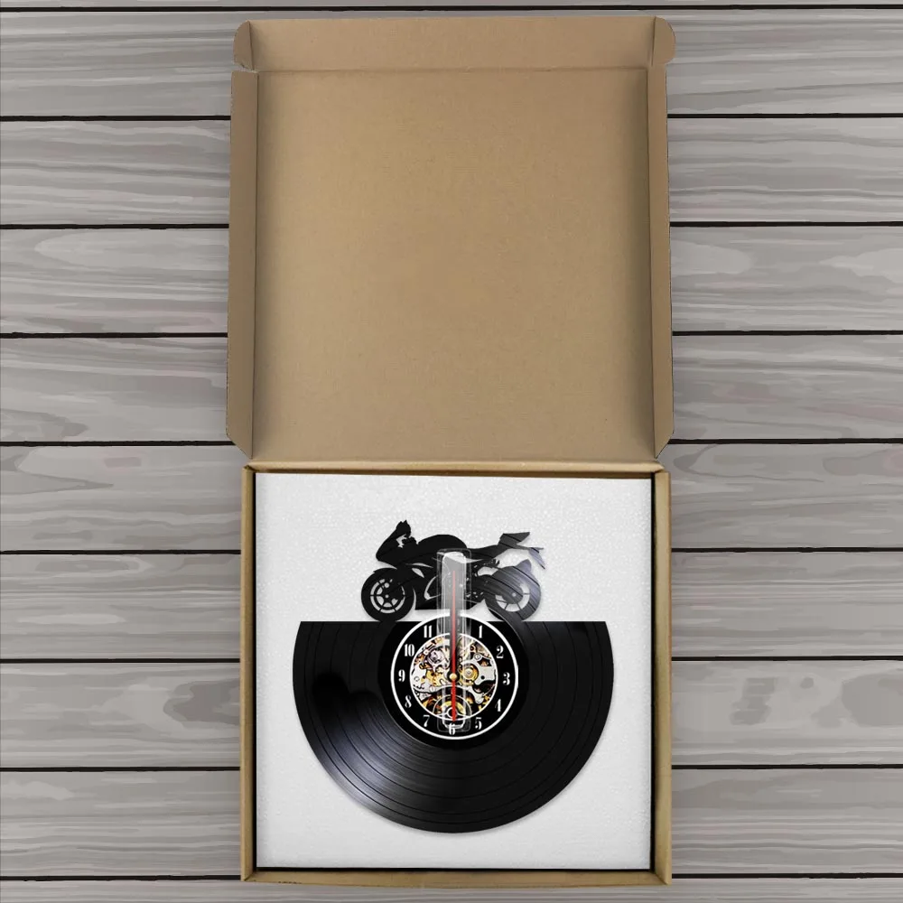 Настенные часы с виниловой пластиной в японском стиле для мотоцикла ретро