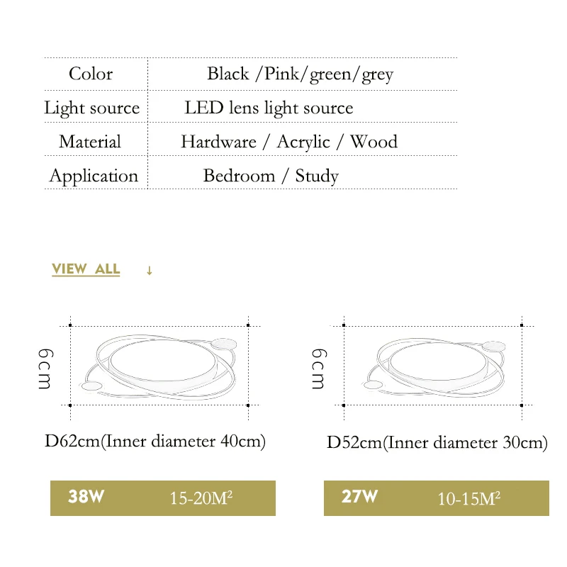 

New Arrival Creative rings modern led ceiling lights for living room bed room led lamp ceiling lamp fixtures