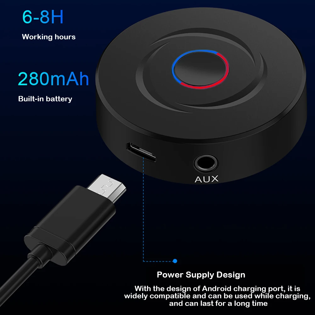 Модный Bluetooth 5 0 аудио передатчик приемник беспроводной Aux адаптер 3 мм разъем для