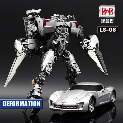 no retail box Трансформация игрушки Sideswipe Черная Мамба G1 LS08 LS-08 сплав модель Фильм аниме фигурка Робот Детская Игрушка коллекция подарки - Цвет: no retail box