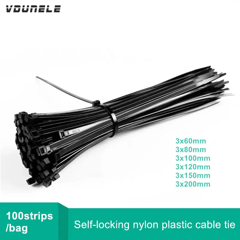 Самоблокирующиеся Нейлоновые Пластиковые застежки молнии для кабельных стяжек