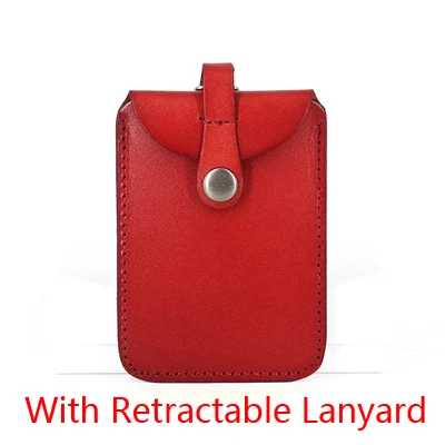 Red--Lanyard Alisara Lanyards держатель для Id бейджа бирка для Id карты вертикальный Стильный чехол из натуральной кожи держатель для карт выдвижной ремешок - Цвет: Red--Lanyard