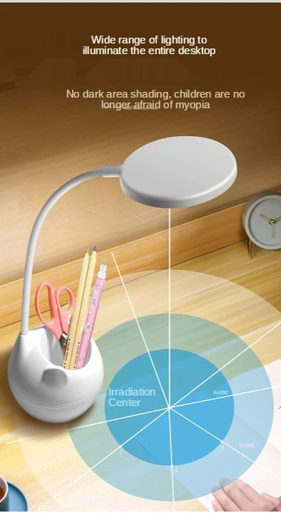 

LED charging desk lamp three-speed dimming eye protection study student dormitory pen holder small desk lamp bedroom bedsidelamp