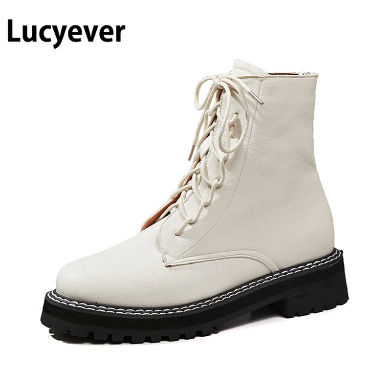 Lucyever из искусственной кожи женские ботильоны осень зима 2019 модные Черная обувь