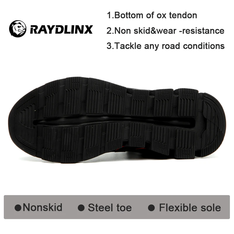RAYDLINX Men's Safety Shoes Boots With Steel Toe Cap Casual Men's Boots Work Indestructible Shoes Puncture-Proof Work Sneakers