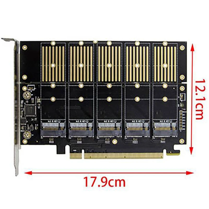 Плата расширения Pcie Gen3 X16 на 5 портов M.2 NGFF B-Key SATA 6 Гбит/с 3 0 5X SSD с кабелем |