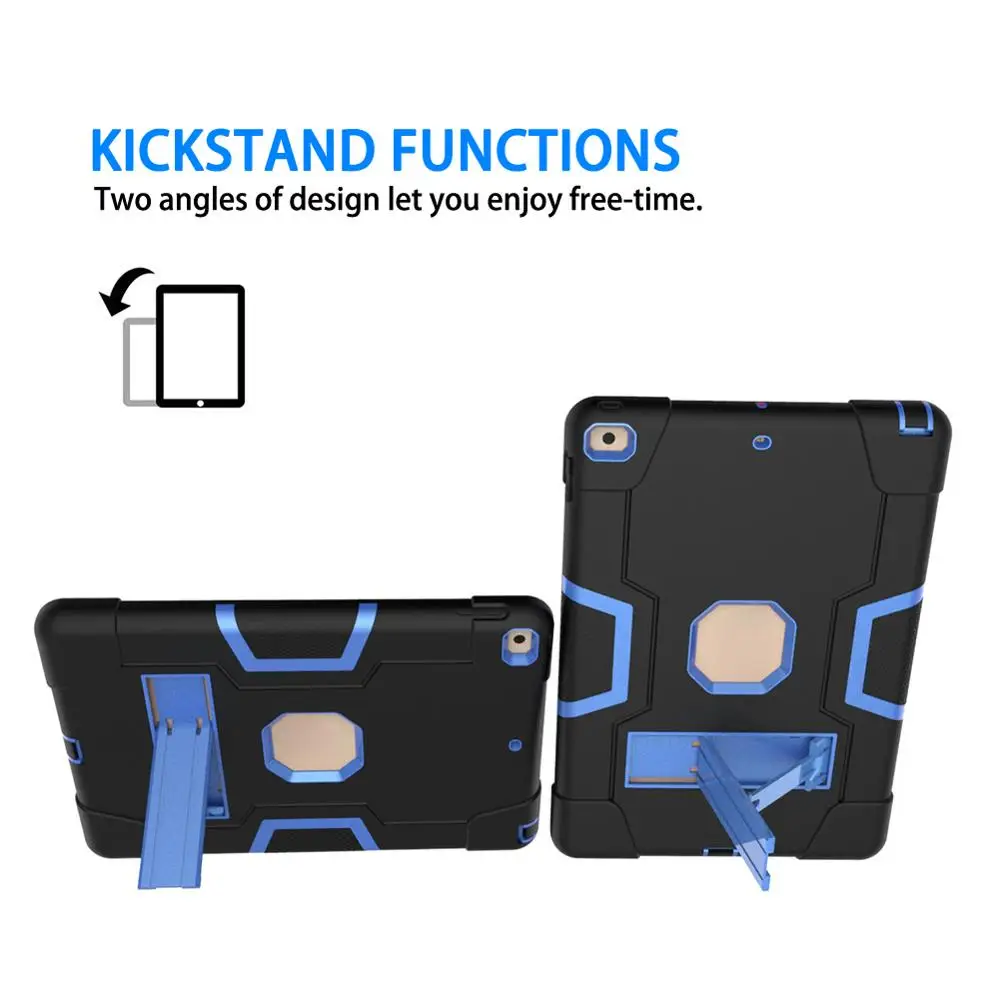 New For iPad 10.2 7th Gen 2019 Case Rugged Shockproof Heavy Duty Hybrid Three Layer Armor Defender Kids Child Proof Cover |