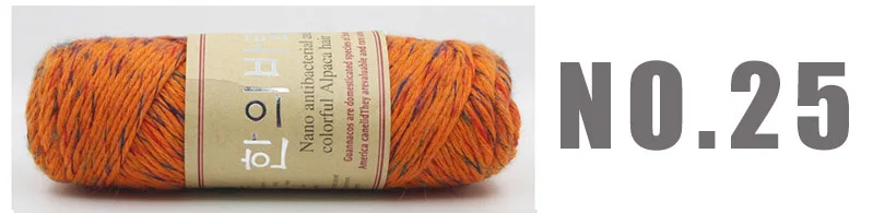 NO25 Orange flower 500 г/лот, высокое качество, Шерсть альпака, толстая пряжа, ручная вязка, натуральная норка, кашемир, пряжа, мериносовая шерсть, толстая пряжа, ручная вязка, Kn - Цвет: NO25 Orange flower