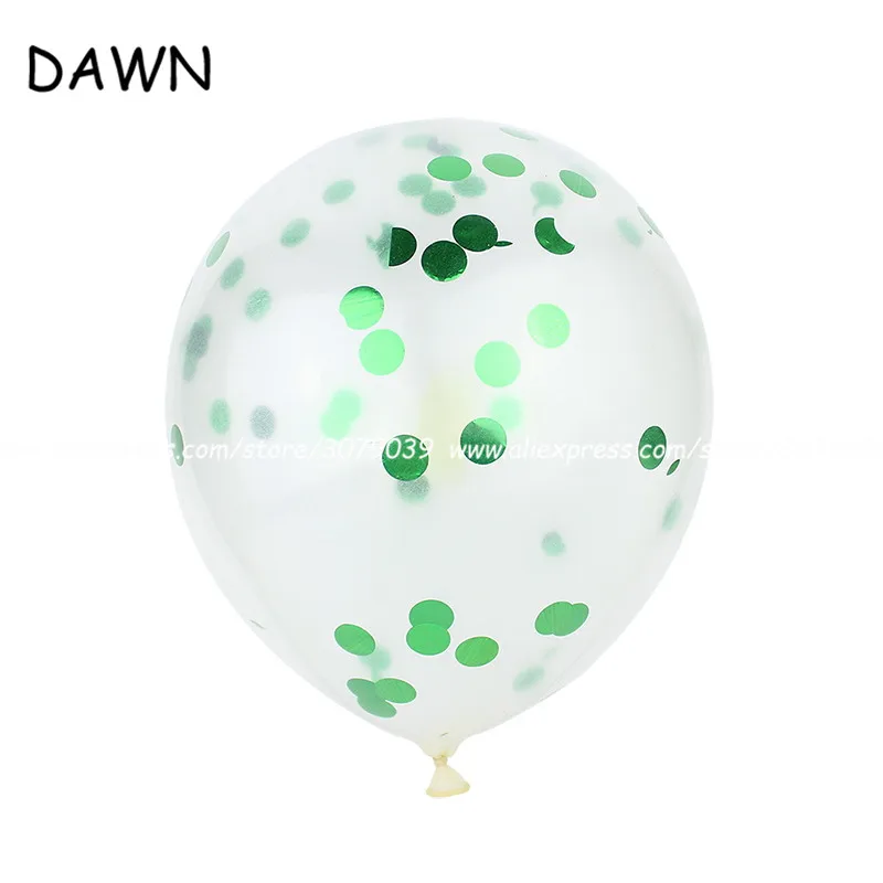 Confetti Green 10 шт./лот, 12 дюймов, латексные разноцветные воздушные шары с днем рождения, украшения для вечеринки, детские игрушки, свадебные шары, товары для вечеринок - Цвет: Confetti Green