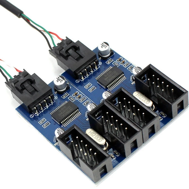

5 Set 9Pin USB Header Male 1 to 4 Female Extension Cable Card Desktop 9-Pin USB HUB USB 2.0 9 Pin Connector Adapter Port