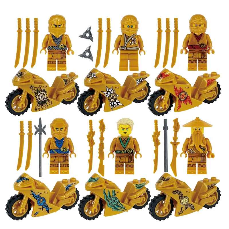 14PCS/SET DIY Motorcycle Ninja Team Building Blocks Kit Bricks Set Classic Mini Movie Figures Model Kid Toys For Children | Игрушки и