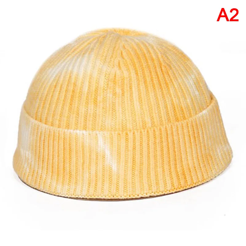 

Unisex Tie-dye Beanie Hat Knitted Cuffed Winter Hat Warm Short Beanie Casual Cap For Adult Men Women Beanie