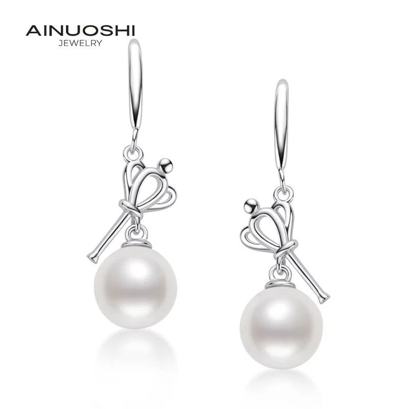 Silver 925 Real  Elegant Feminine Accessories Earrings For Women's  Fashion 2021 Jewelry Christmas Ornaments Beads Necklace Retr