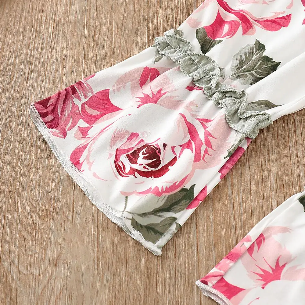 Детский комплект одежды для маленьких девочек топы с длинными рукавами