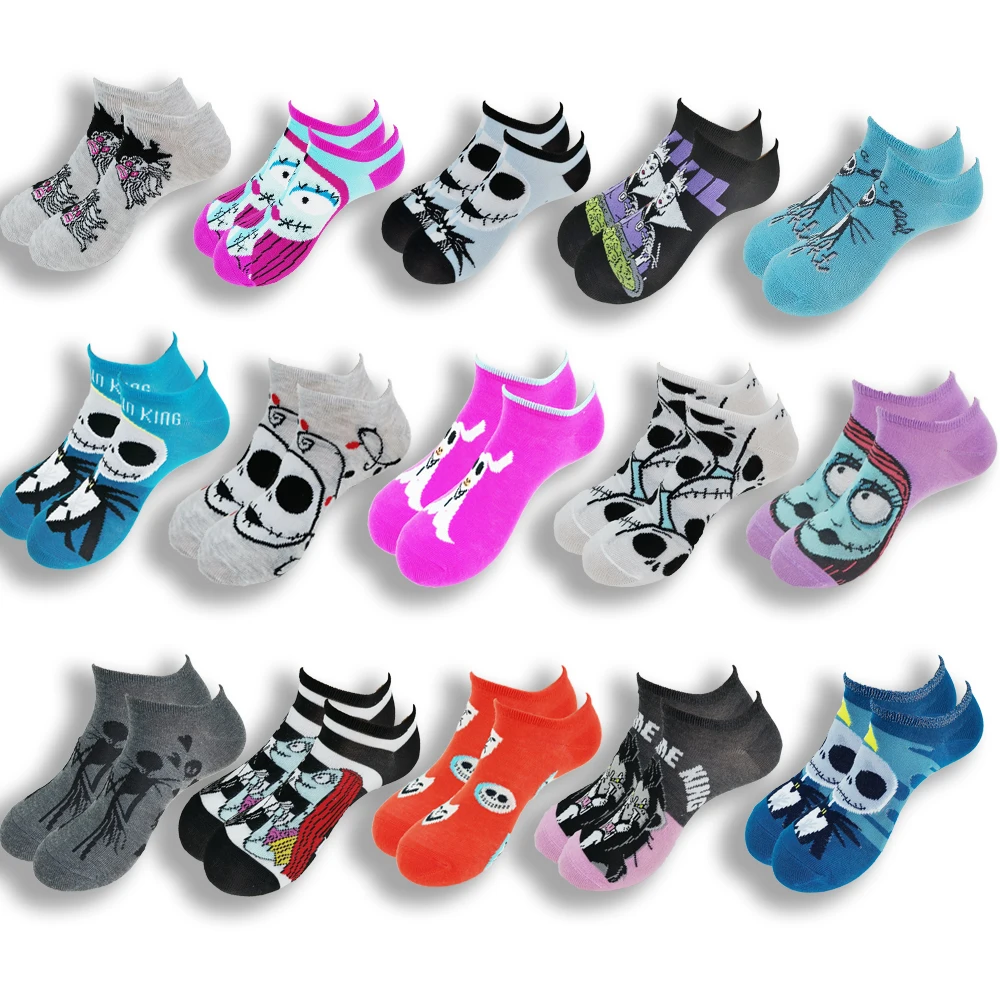

Fashion Cartoon Printed Men's and Women's Boat Socks Breathable Invisible Low Ankle Soft Comfortable Socks in Summer