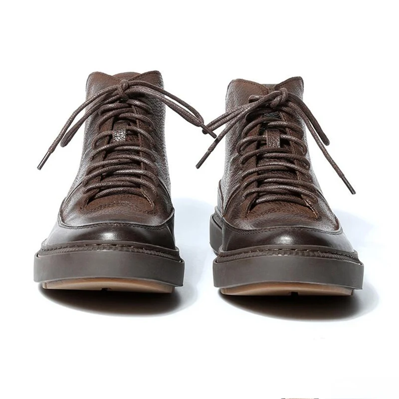 Ботинки мужские зимние из натуральной кожи на шнуровке черные для верховой езды |