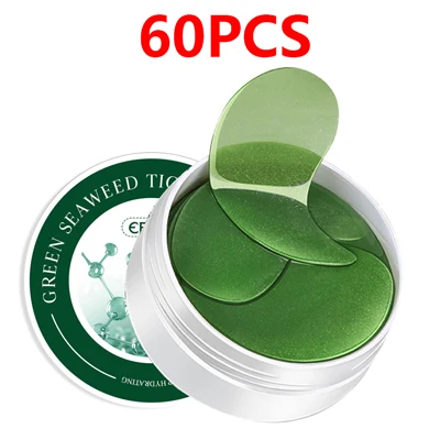 60PCS Style 5 50/60 шт маска для глаз гель Морские Водоросли Коллаген патчи для глаз под глазами мешки для удаления темных кругов увлажняющие подушечки для глаз маски уход за кожей - Цвет: 60PCS Style 5