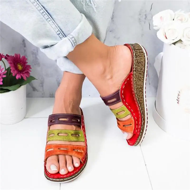 Hot Sale New Summer Women Sandals Stitching Ladies Open Toe Casual Shoes Platform Wedge Slides Beach Woman Shoe | Обувь