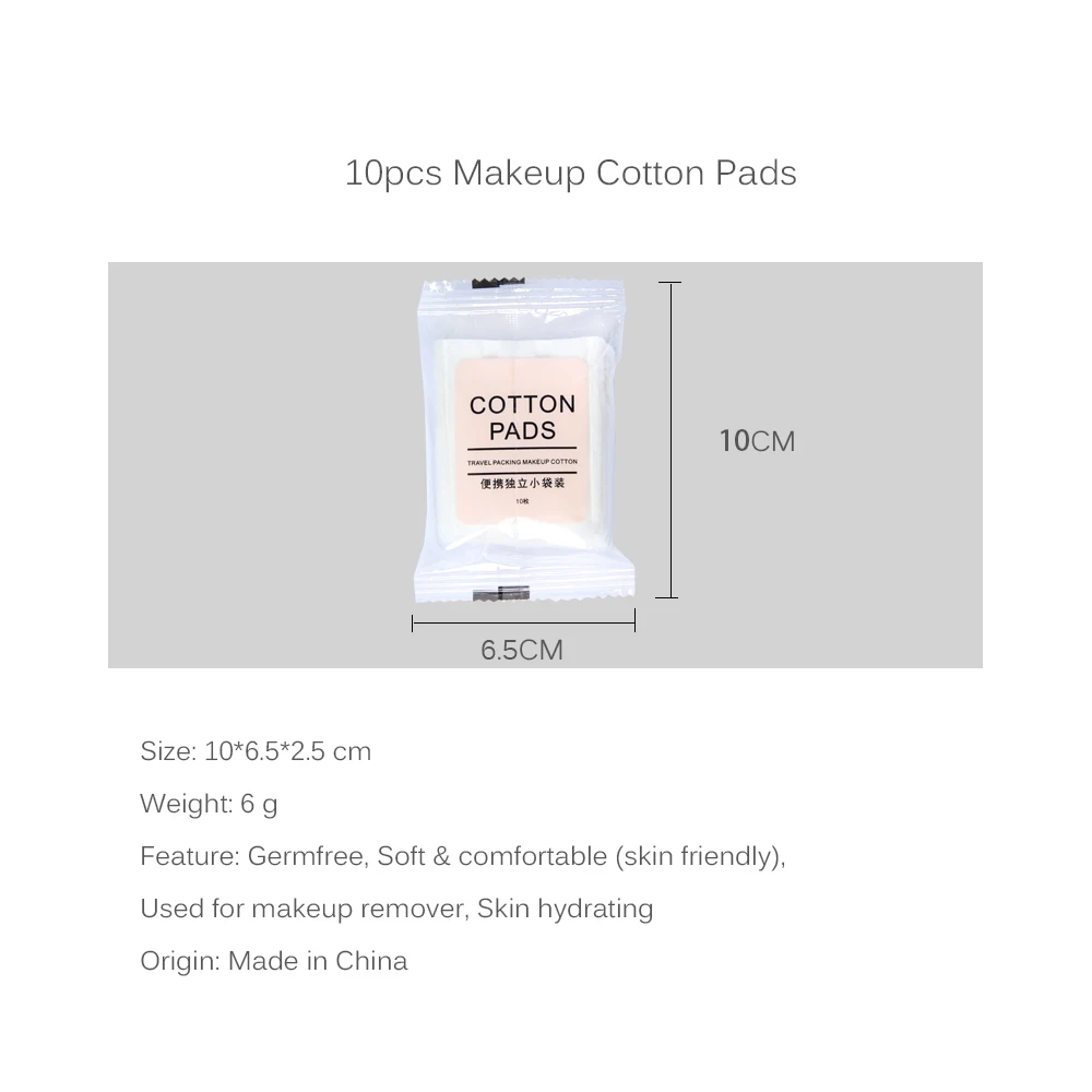 

SANIYE 10Pcs/bag Three Layers Cleansing Cotton Disposable Makeup Cotton Wipes Cotton Pads Soft Remover Pads Cleansing Paper