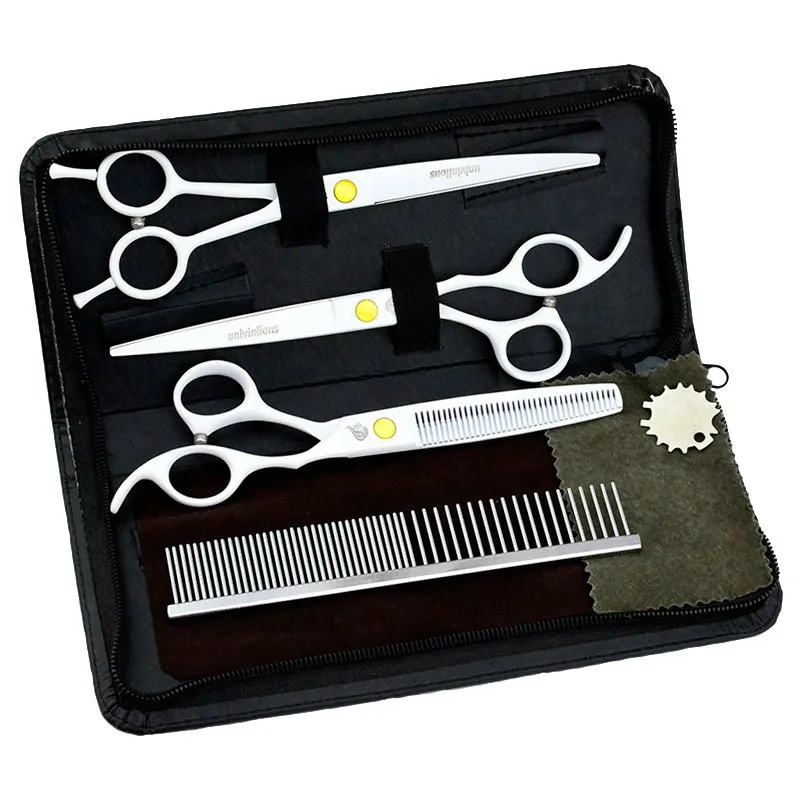 ZJQ-Dense Kit Univinlions " Титановые фиолетовые изогнутые ножницы для ухода за домашними животными ножницы для стрижки собак и кошек машинки для стрижки животных инструмент для стрижки волос для собак - Цвет: ZJQ-Dense Kit