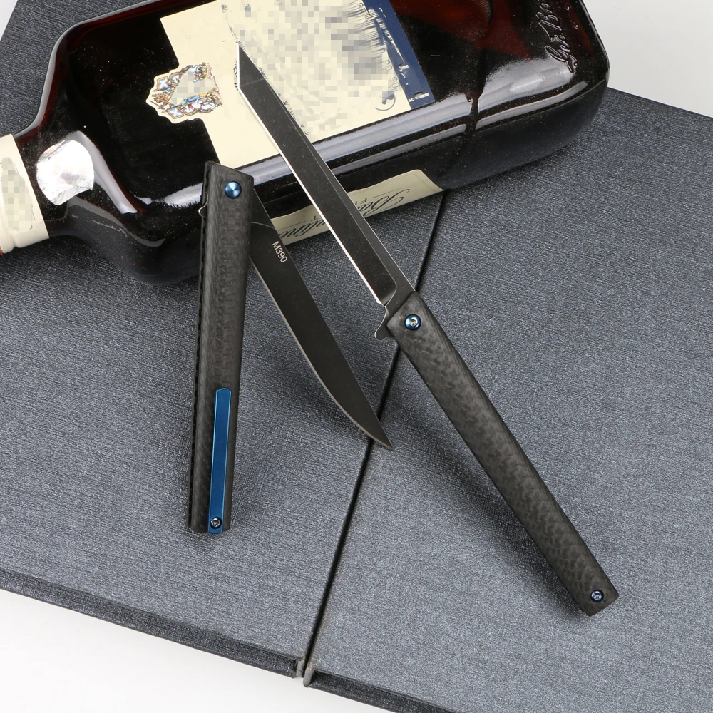 Карманный складной нож из углеродного волокна сталь M390 походные охотничьи