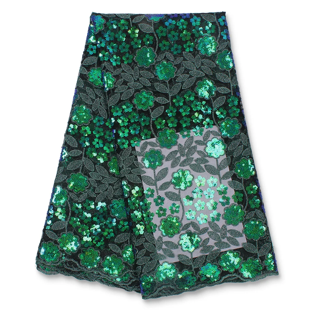 

PGC Nigerian Lace Fabrics With Sequins For Wedding 2021 High Quality Embroidery Tulle Lace French African Lace Fabric YA4642B-8